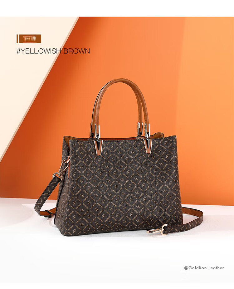 Goldlion Women's Handbag, PVC Printed Tote Bag with Handle, Birthday Gift 15