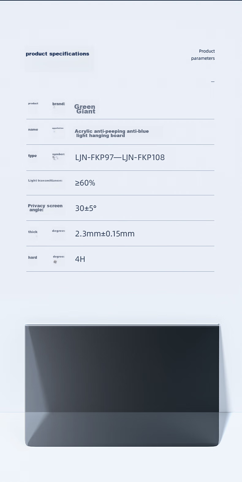 Llano [Privacy And Eye Protection] Laptop Monitor Anti-Glare Film, Blue Light Blocking, Radiation Protection Screen Film, Acrylic Hanging Type, Universal for Xiaomi And Others, 13.3 Inches, 16:10 22