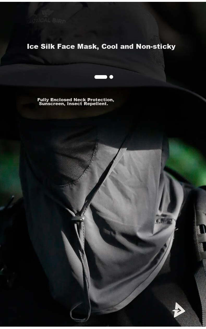 Zhanshuniao Ice Spear | Ice Silk Face Mask for Summer Outdoor Sun Protection Hat, Men's Hiking Wide Brim Fishing Neck Guard Fisherman Hat 4
