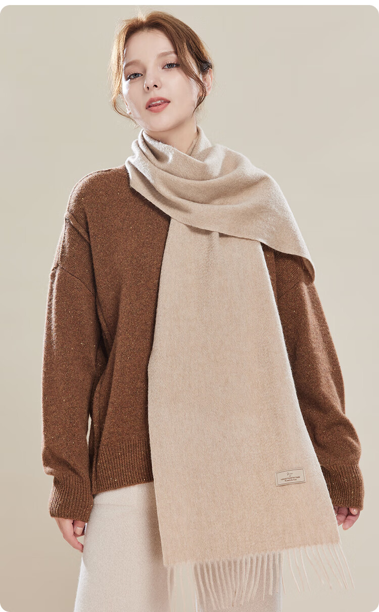 JIUMU 100% Cashmere Scarf for Women, Autumn And Winter Shawl, Warm Neck Wrap, Gift for Girls, Mid-Autumn Festival Birthday Present, Gift Box Set 17