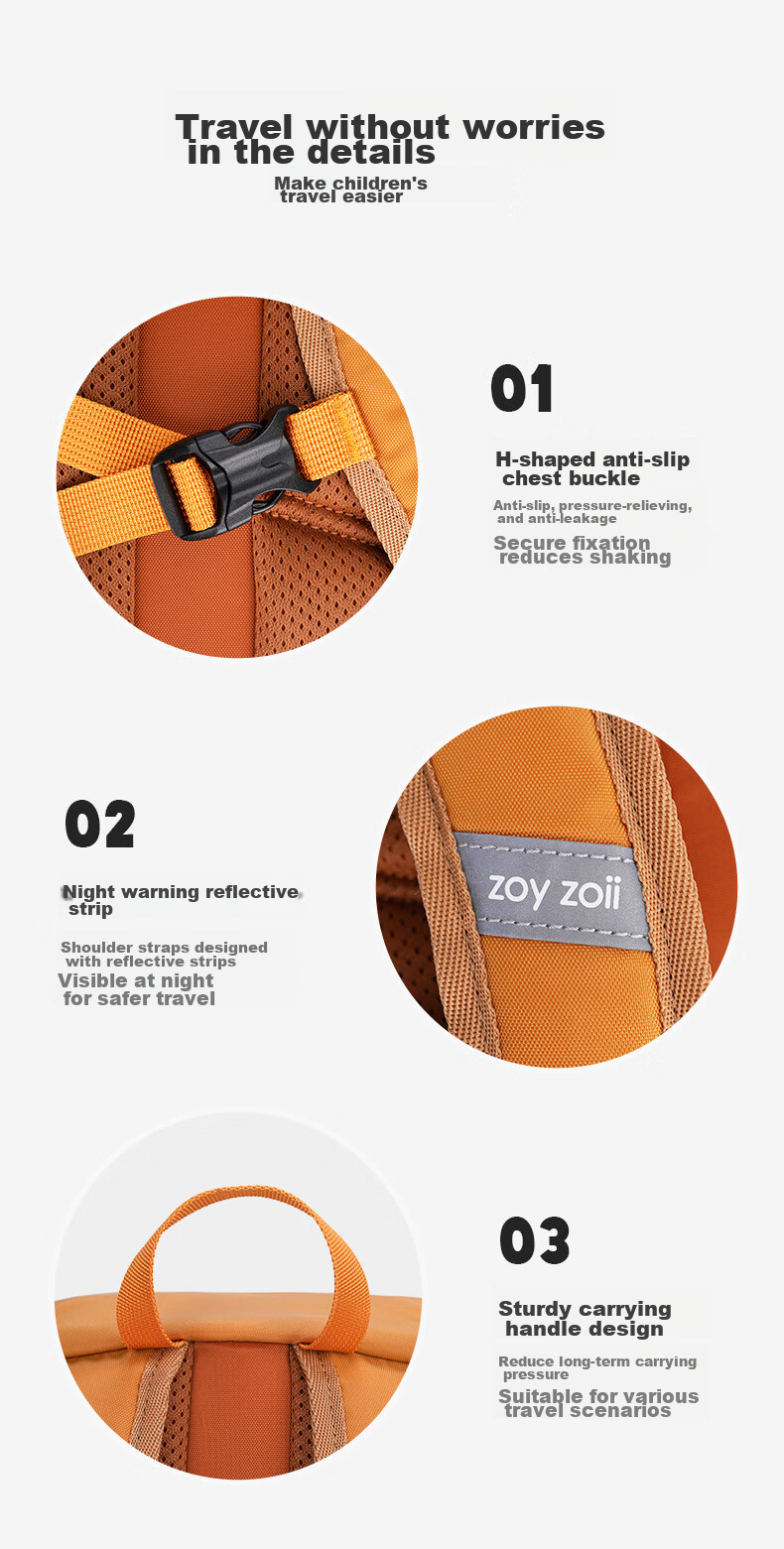 Zoy Zoii Children's Backpack, Elementary School Student Backpack, Boys And Girls Outdoor Travel Backpack, 2024 Lightweight Breathable Kids Hiking Bag 8