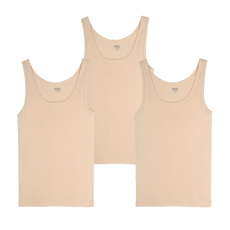 Yiershuang [Set of 3] Women's 100% Cotton Tank Top, Ribbed Undershirt, Sleeveless T-Shirt, Short-Sleeve Top