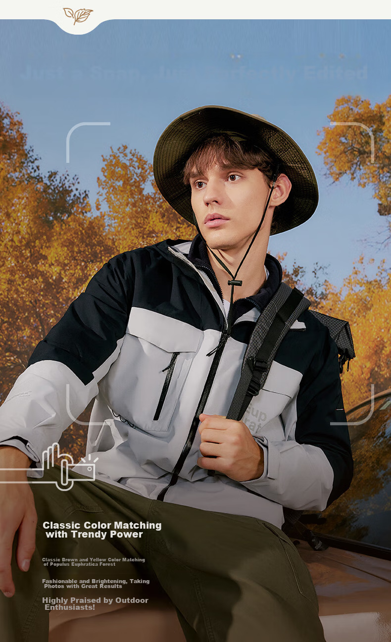 NORTHLAND [Huyanglin 2.0] Men's Water-Repellent And Windproof Three-In Jacket, Hiking And Mountaineering Two-Piece Set 11