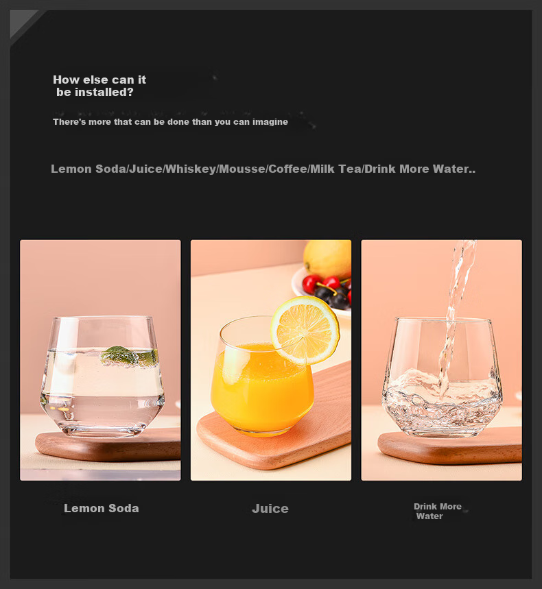CLITON Crystal Glass Whiskey Tumblers, Liquor Glasses, Wine Glasses, Water Glasses Set of 6 CL-JB06 7