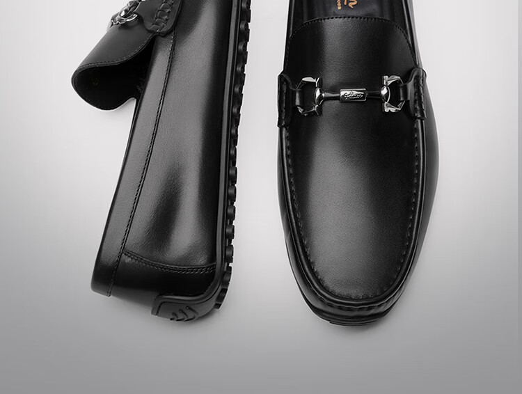 Goldlion Men's Loafers, Slip-On Shoes, Lightweight And Comfortable, Business Casual Shoes, G567310469AAB, Black, Size 41 5