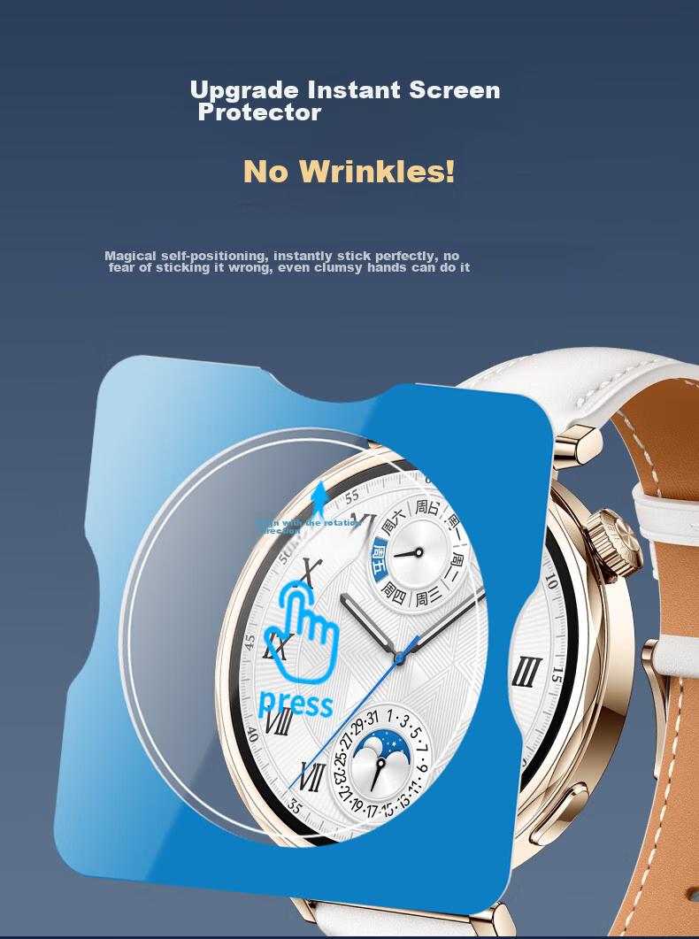 LANGLING [2 Pieces - 41MM] Screen Protector for Huawei Watch GT5, Full Coverage Tempered Glass Film for Huawei Watch GT5, Shatterproof, Scratch-Resistant, Anti-Fingerprint Front Film 4