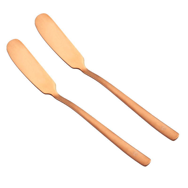 JD Original Butter Knife, Steak Western Cutlery, 304 Stainless Steel Food-Grade, One-Piece Molding, Set of 2