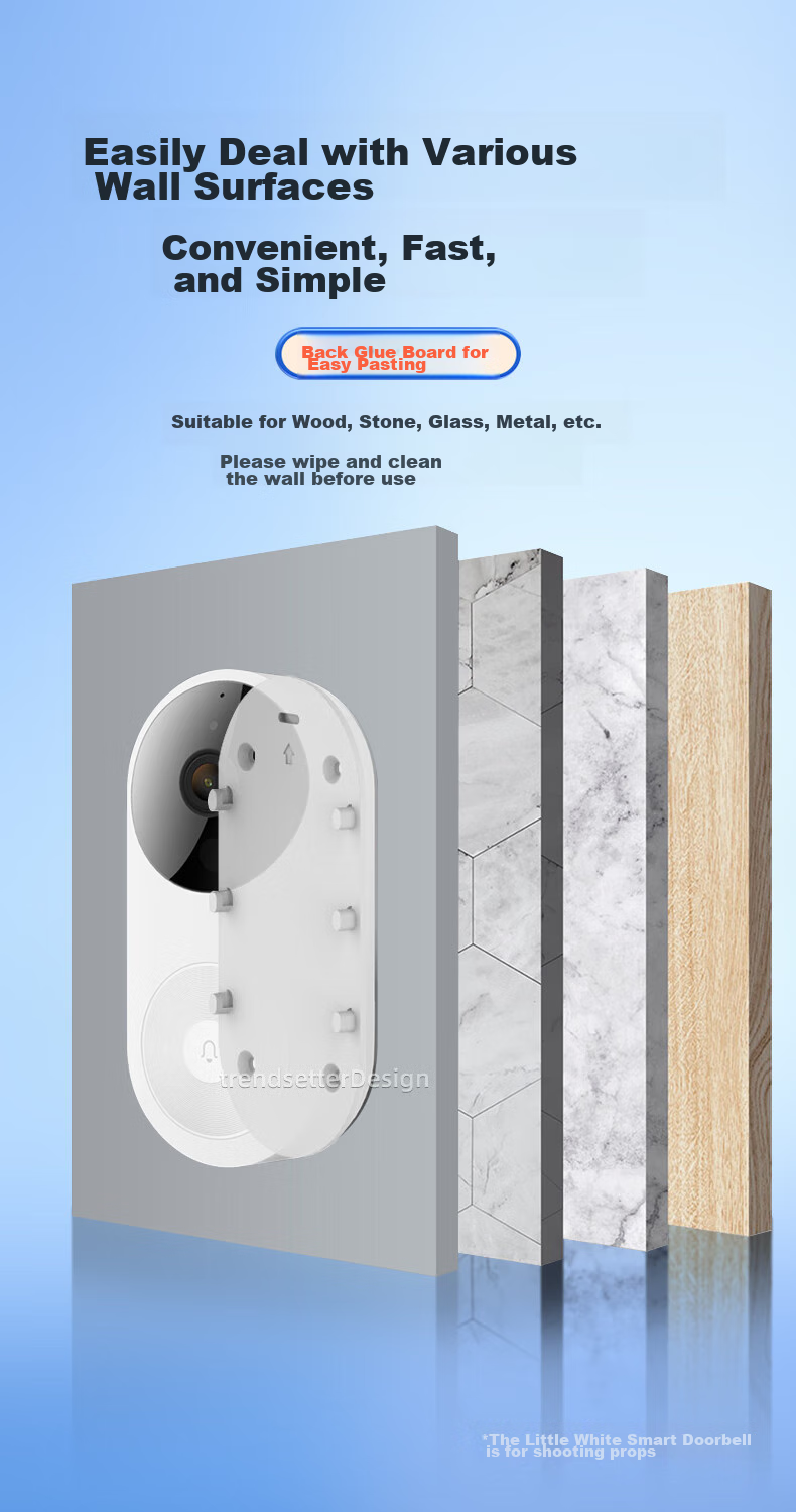 Trendsetter Adhesive Mounting Plate for 360° Visual Doorbell, Compatible with 5Pro/1P/D819 Bracket Base Wall-Mounted Adhesive Patch, Smart Doorbell Wall-Mounting Base, Strong Adhesive, Secure And Reliable 3