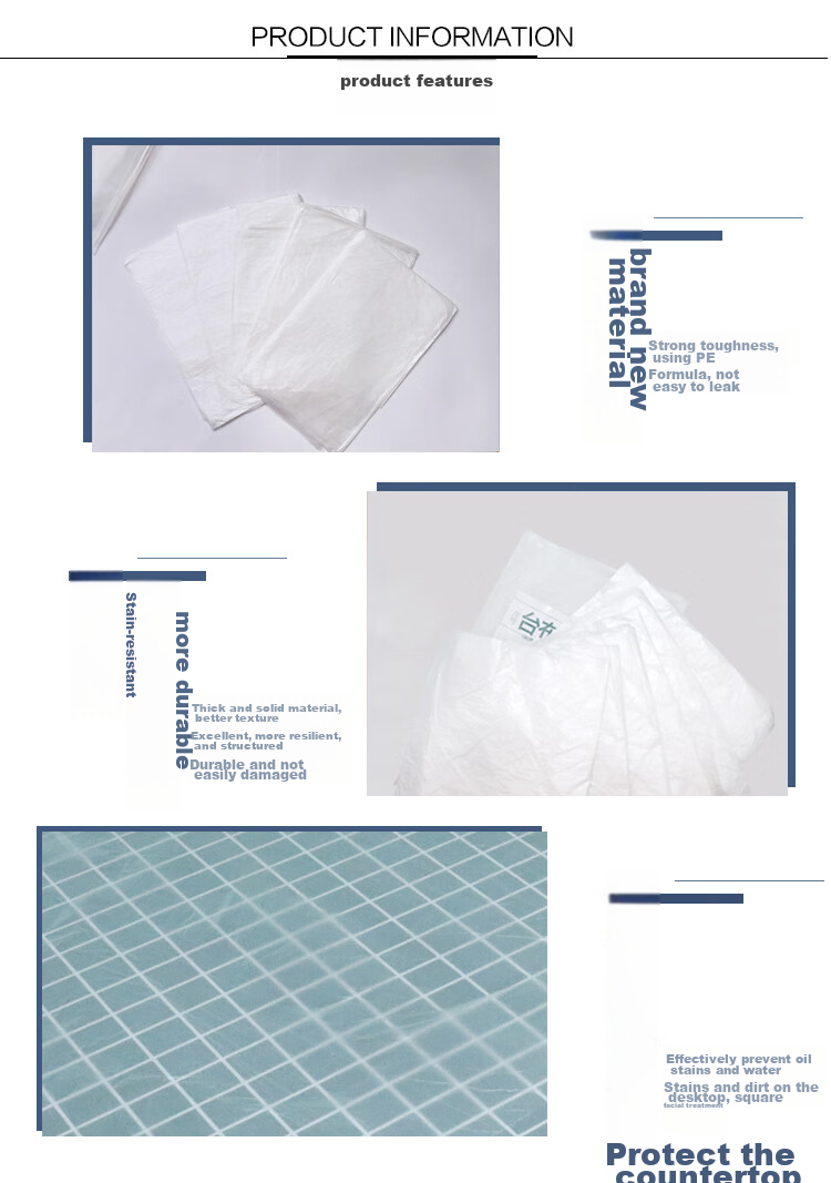 Lide Disposable Thickened Tablecloth, 180cm*180cm*15 Pieces, Large Size, White 4