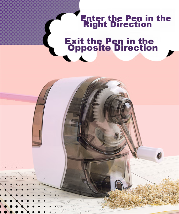 Zhonghua H1005 Student Pencil Sharpener, Multifunctional Hand-Cranked Sharpener, Automatic Pencil Feeding Sharpener, Ceramic White 6