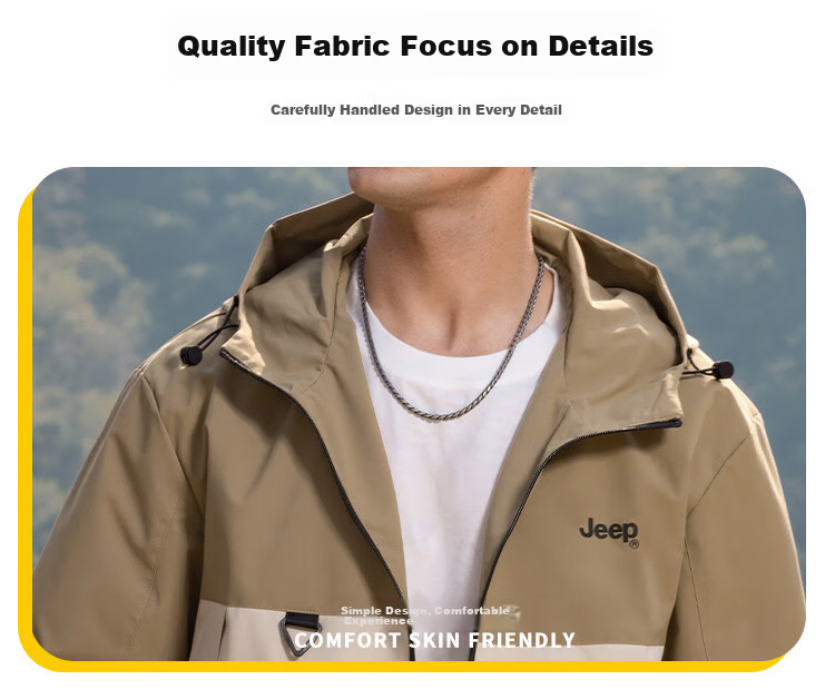 JEEP Outdoor Mountain Series Spring And Autumn 2026 Men's Sports Jacket, Loose-Fitting Hooded Cardigan Coat for Me 4