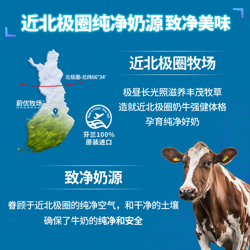 VALIO蔚优 0乳糖牛奶粉 脱脂富硒奶粉800g 高钙高蛋白 中秋送礼