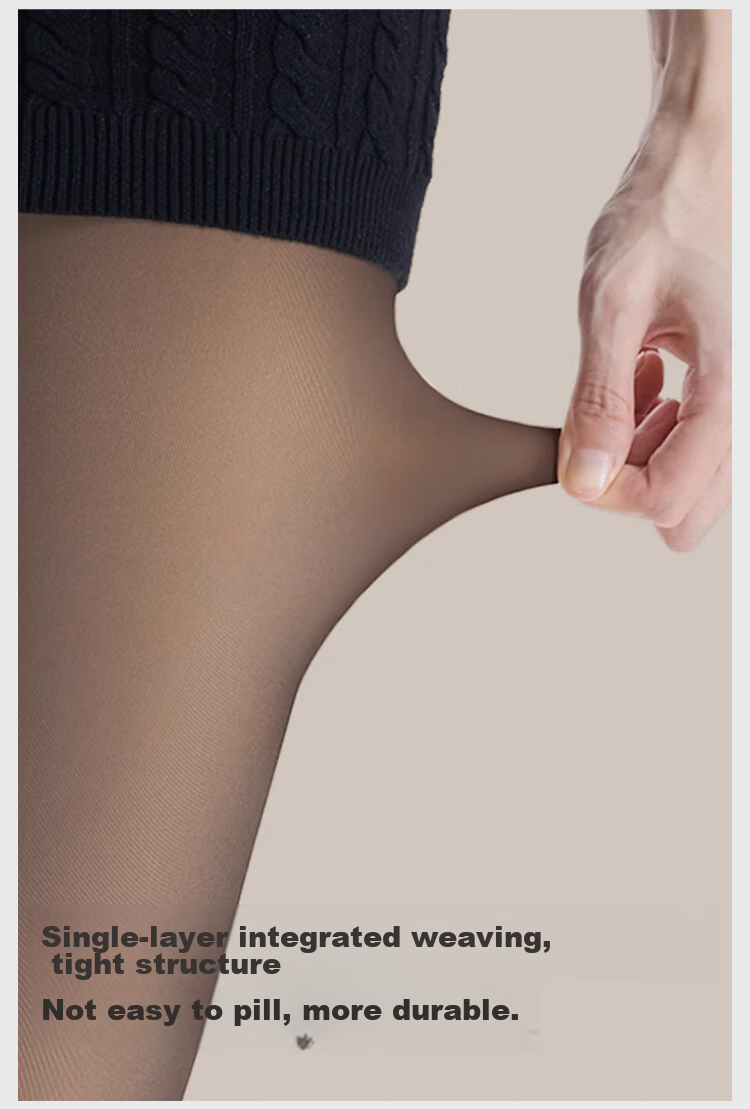 JOAE Black Sheer Skin-Lightening Leg Slimming Base Layer Pants for Women, Spring And Autumn Thin Fleece Warm Black Silk Pantyhose, Shiny Stockings 6