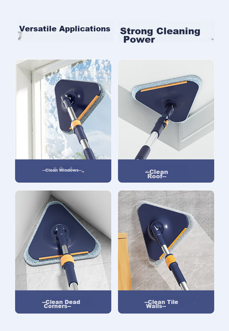 HoMettler Clean And Dirty Separation Rotating Mop, 3 Cloths, 135cm Handle Length, Household All-In No Hand Washing Mop, Flat Lazy Person Mop 15