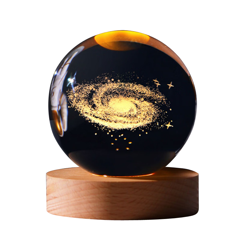 TaTanice Crystal Ball Ornament, Desktop Night Light, Galaxy Glass Ball, Luminous Fun Toy, Birthday Gift for Children And Girls