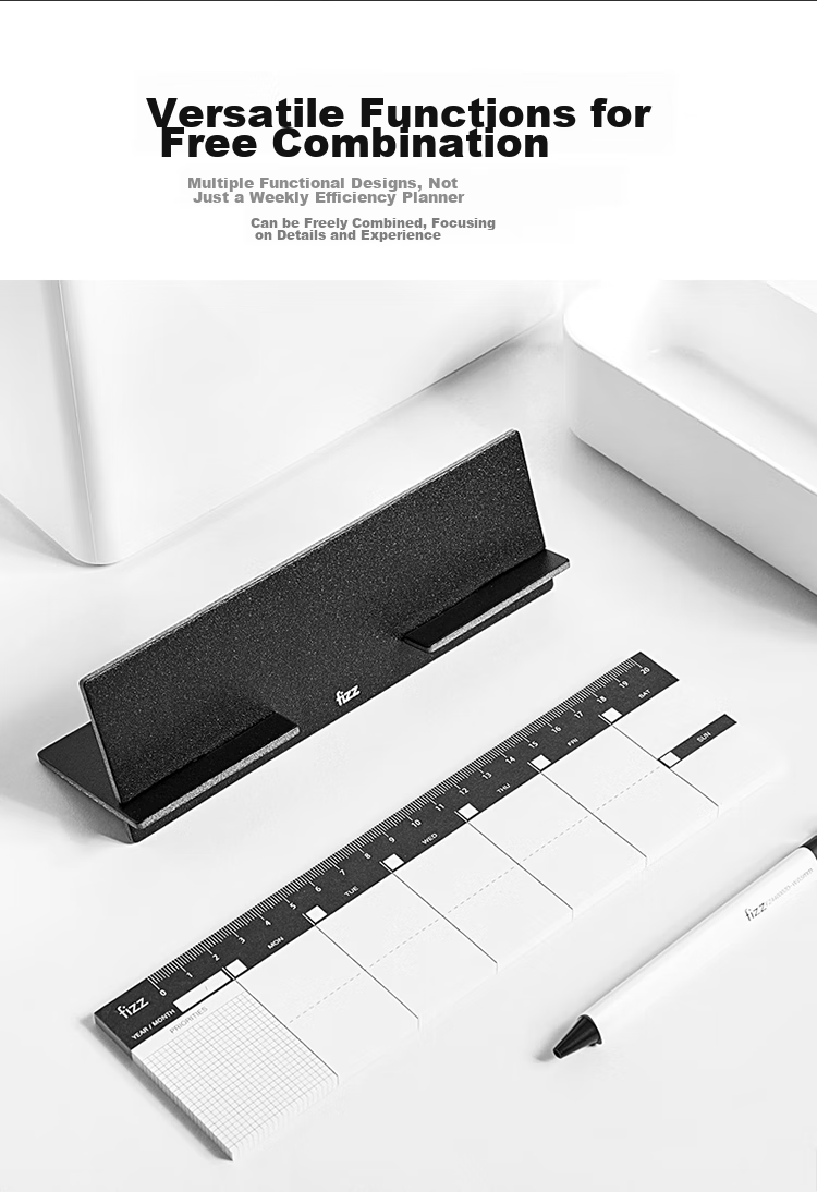 Fizz Self-Filling Calendar, Planner Notebook, Mini Desk Organizer, Task List, Office Desk Planner, Small Notebook, Memo Holder, Phone Stand FZ335014 7