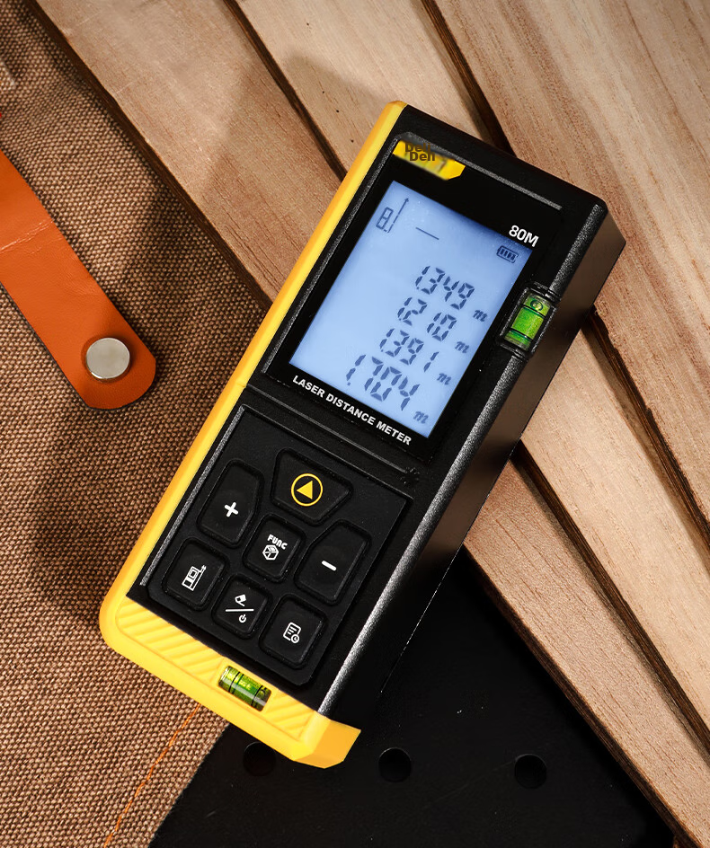 Deli Green Laser Rangefinder, Lithium Battery-Powered Voice-Activated Handheld Device, 120-Meter Range, High-Precision Room Measuring Instrument 10