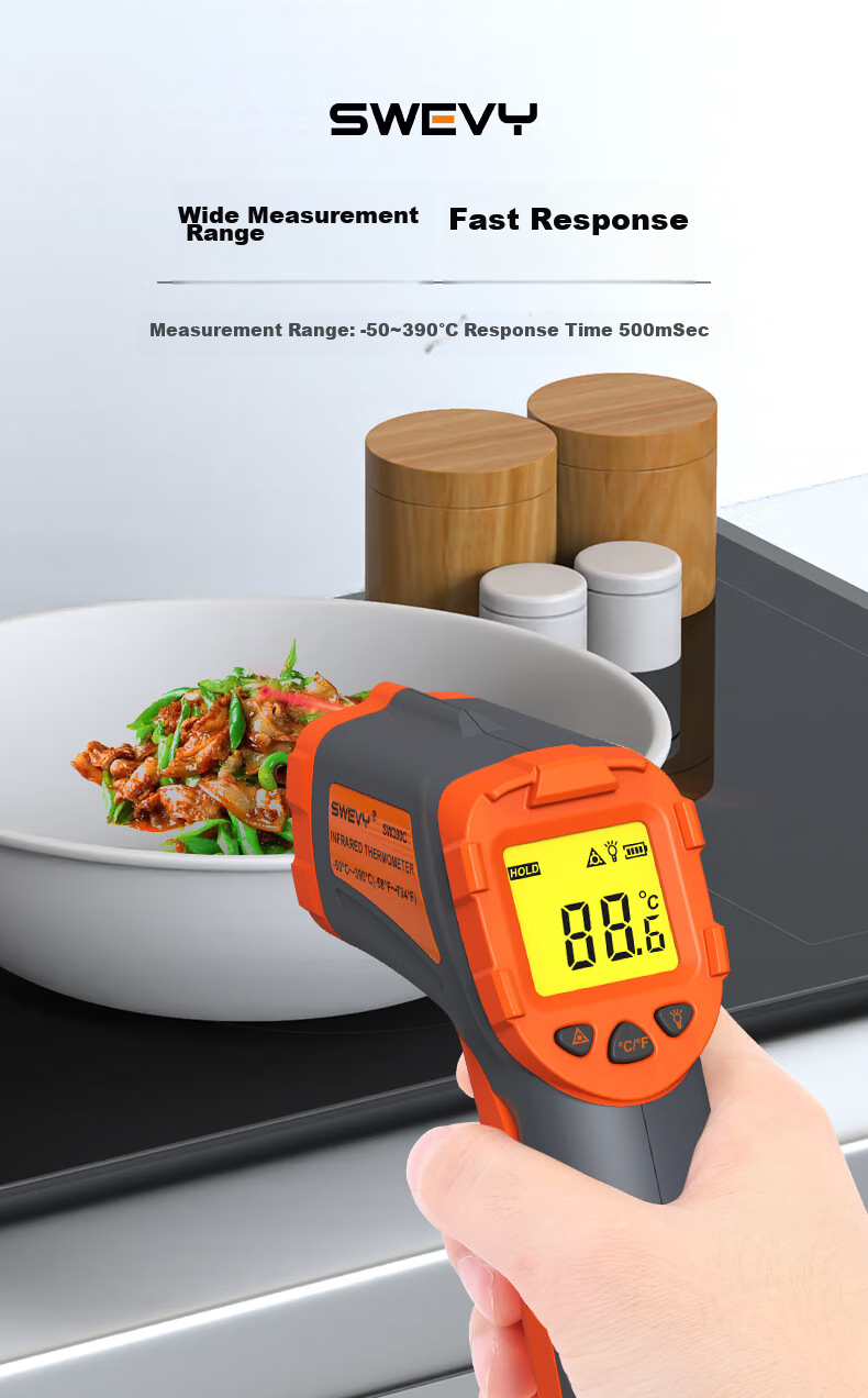 Suwei Infrared Thermometer, Temperature Gun, Oil Temperature Gun, Kitchen-Specific Thermometer SW390S 10