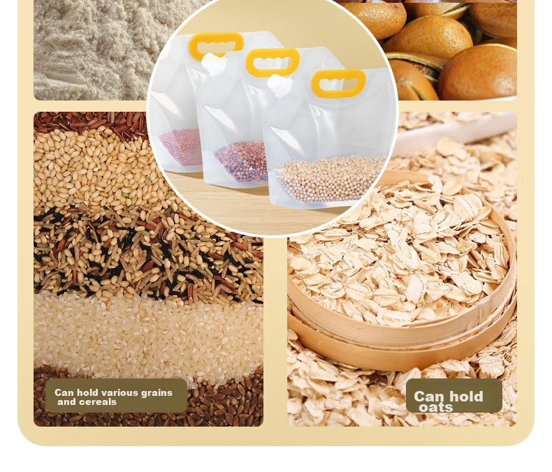 Edo Grain Storage Bags, Food-Grade Sealed Moisture-Proof Rice Bags for Grains And Beans [3 Jin (1.5 Kg) Pack of 5] 9