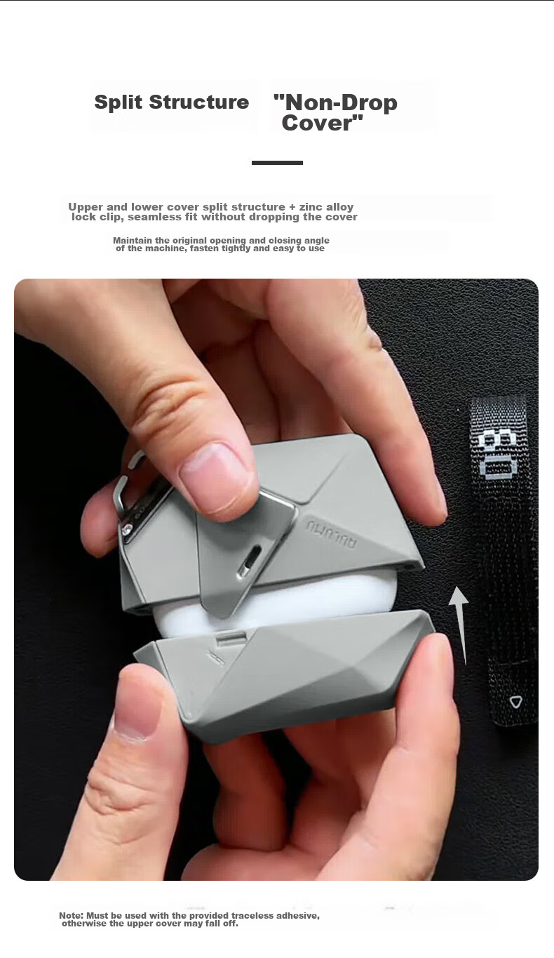 AULUMU A09 Geometric Earphone Protective Case for Apple AirPods Pro 1/2, Premium Full Coverage Shockproof Anti-Drop Armor Tech Cool Style, Gray 4