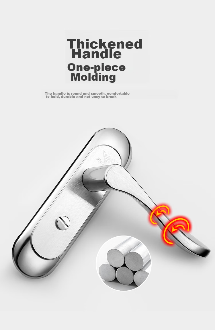 Fly.Globe Interior Door Lock Single Latch Stainless Steel Model B Grade Self-Installation Universal Door Lock FQ-AE86 11