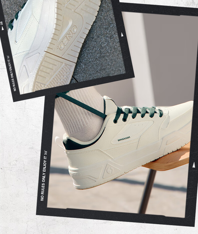 361° Men's Sports Shoes Spring Summer New Retro Leather Basic White Casual Sneakers 672616618-2 8