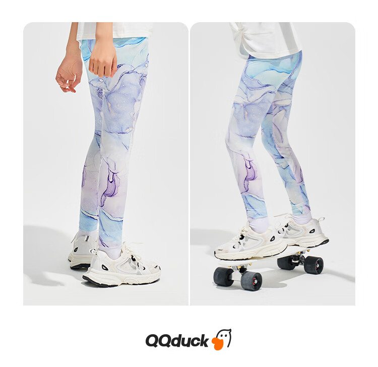 QQ DUCK Children's Clothing Girls' Leggings Yoga Workout Pants Student Wear Colorful Purple; Size 165 21