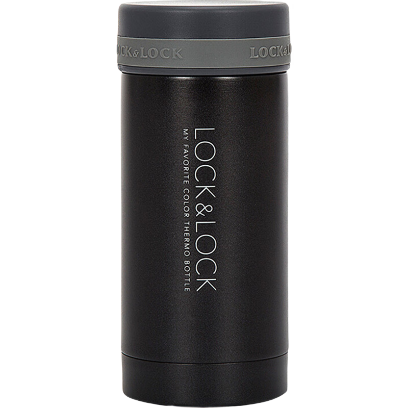 LOCK&LOCK Stainless Steel Slim Portable Insulated Mug, Tea Cup, Car And Business Tumbler (200ml), Black