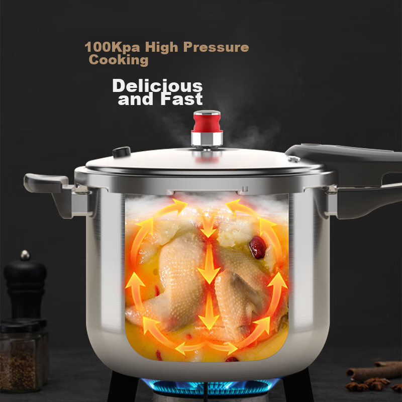 Kangbahe Pressure Cooker, 304 Stainless Steel, Explosion-Proof, Quick-Cooking, Large Capacity 6L, Compatible with Induction And Gas Stoves