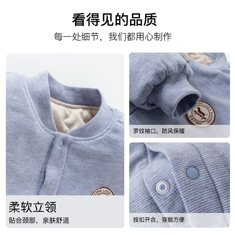 NUBIWU Kids Cotton Jacket Autumn Winter Thickened School Uniform Liner Warm Underwear Coat Boys Cotton Coat