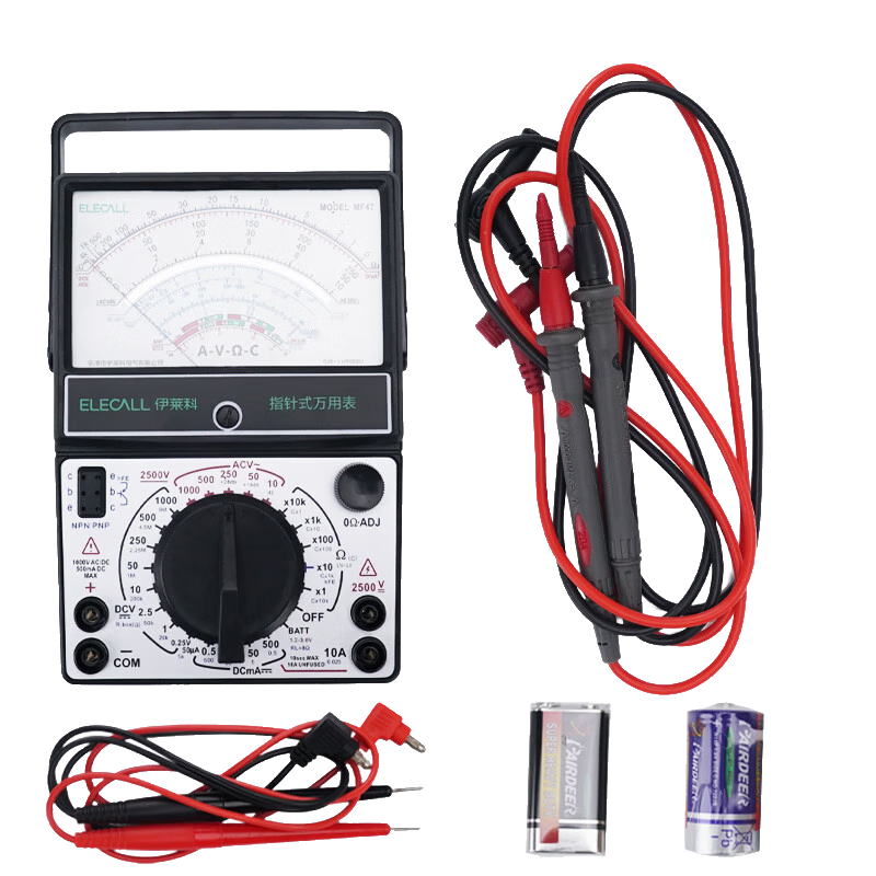 ELECALL Pointer Multimeter with Internal Magnet for Multiple Circuit Protection, High Precision MF47+ Gold-Plated Test Leads