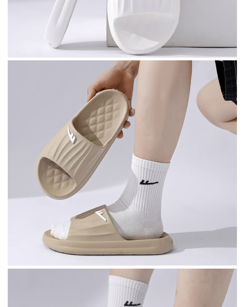 Huili Solid Color Sports Shock-Absorbing Soft Elastic Indoor/outdoor Wear-Resistant Thick-Soled Slippers HL0276 Black Size 43-44 20