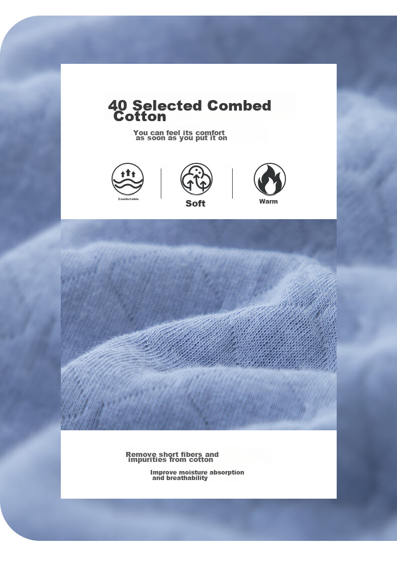 Yiershuang [7A Antibacterial And Anti-Mite Three-Layer Thickened] Autumn And Winter 100% Cotton Thermal Underwear Set for Women, Autumn Top And Pants 12