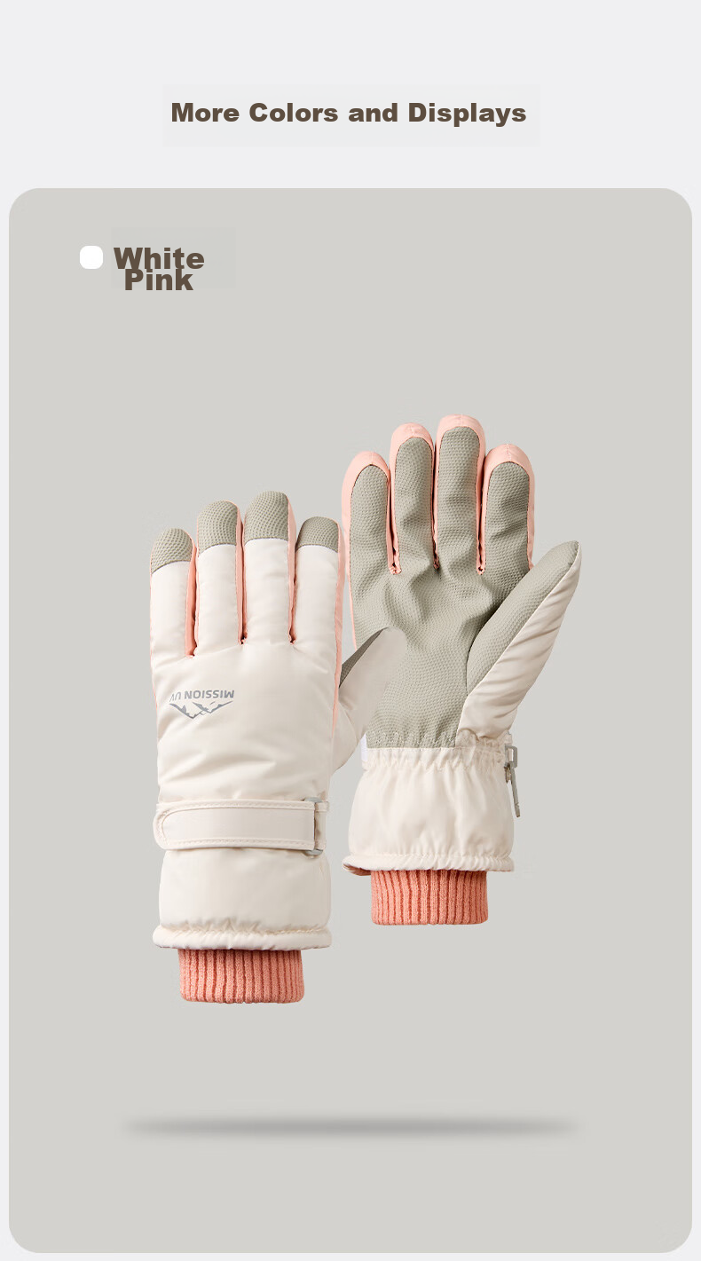 MISSION UV Ski Gloves for Women, Winter Thickened Fleece-Lined Windproof Cold-Resistant Water-Repellent Autumn And Winter Cycling Touchscreen Warm Gloves 10