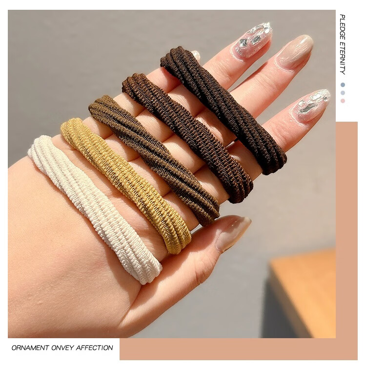 Yefili 10-Pack High Ponytail Hair Ties Durable Spiral Hair Bands Elastic Hair Ropes for Women and Students 16