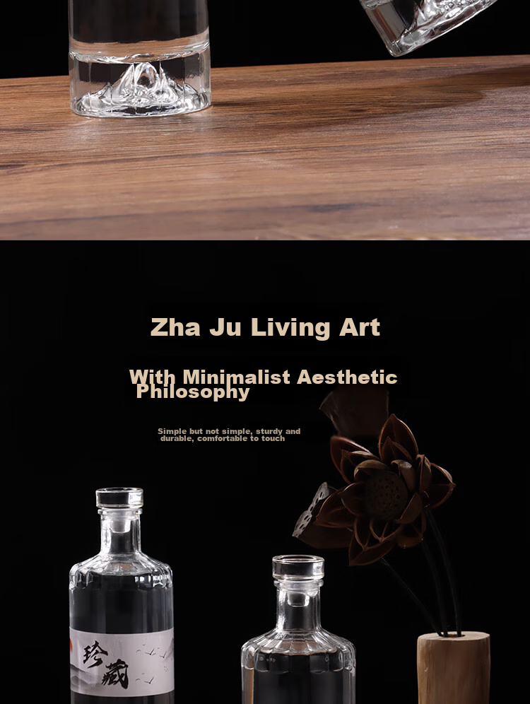 Jidukongjian Empty Glass Bottles for Infusing Liquor, Sealed Storage Bottles for Liquor, White Spirit Bottles, Transparent Medicine Bottle Specialized Bottles 500ML*2 3