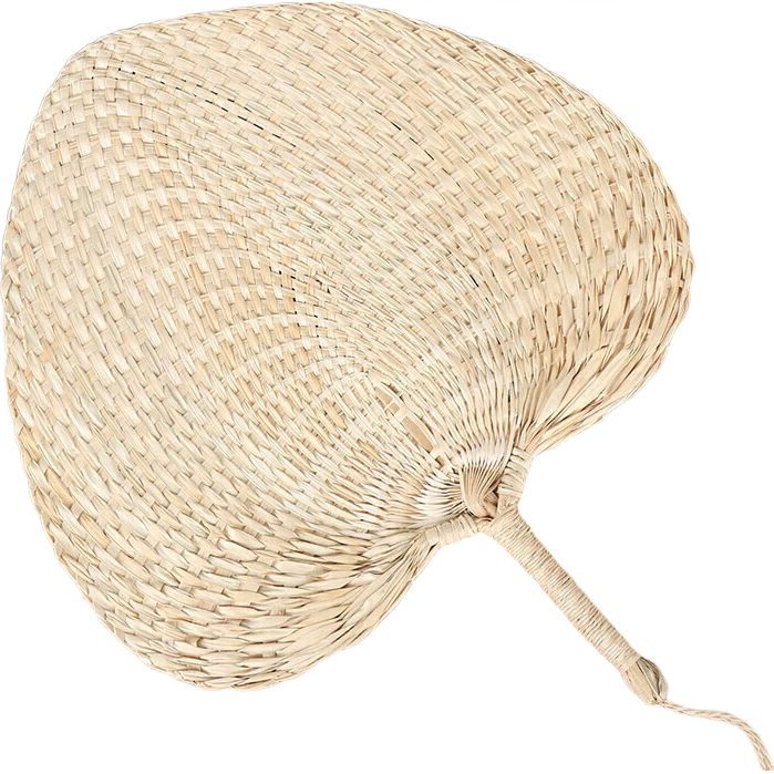 TaTanice Handmade Rattan Fan, Boneless Grass Woven Summer Cooling Fan, Hand-Cranked Small Rattan Fan, Zongye Fan, 25cm Medium Size