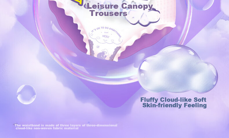 Weier Cloud-Feel Puffy Pants, Fitted Extended Leak-Proof M-L Size, 5 Pieces, Sleep Pants, Sold by JD, Menstrual Pads 6