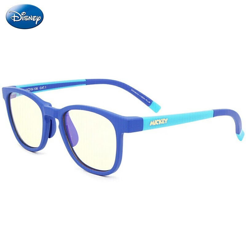 Disney Children's Anti-Blue Light Glasses, Student Phone And Computer Protective Eyewear, Anti-Blue Light Radiation Flat Lens, for Ages 5-12, Blue