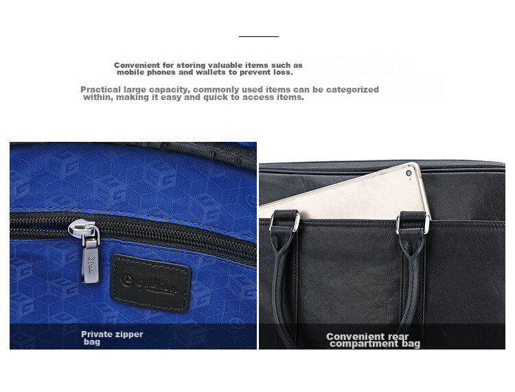 Goldlion Briefcase, Business Handbag, Laptop Bag, Large Capacity Shoulder Crossbody Bag for Men, Birthday Gift 9