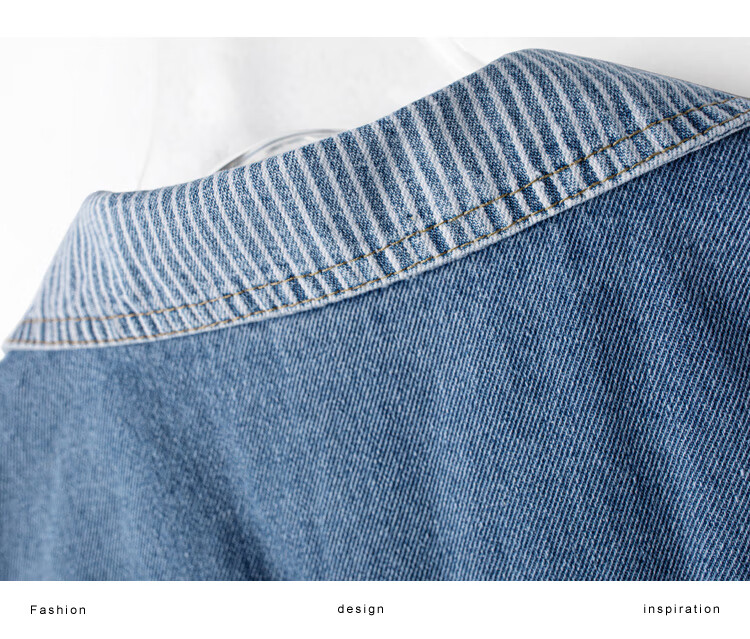 Cypress Denim Vest 2026 Spring Summer New Women's Commuter Washed Casual Striped Patchwork Top 8