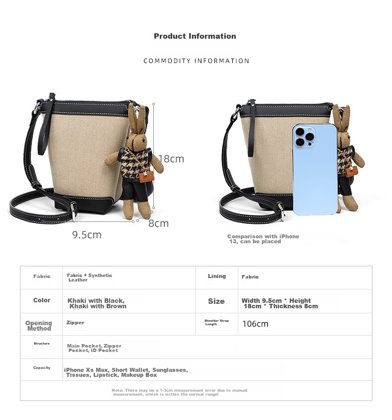 YUYULA Handbag, Women's Bag, Phone Pouch, Mini Stylish Crossbody Bucket Bag, Brand Birthday Mother's Day Gift, Practical Present for Mom 7
