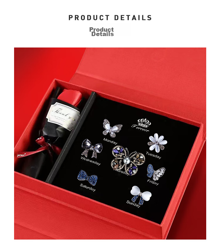 CHIMERA , 7-Piece Weekly Hair Ties, Ponytail Holders, Hair Bands, Hair Accessories, High-End Gift Box, Women's Mid-Autumn Festival Gift 6