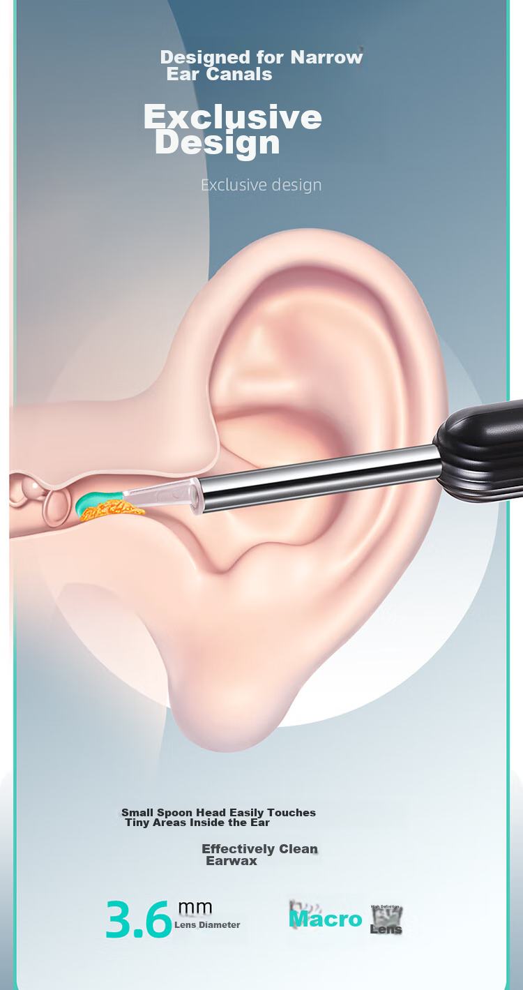 Jindarimei Ear Spoon with Light, Gentle on Ears, Illuminated Ear Pick, USB Wireless Charging Soft Tip, Earwax Removal Tool, Baby Ear Cleaning Instrument 4