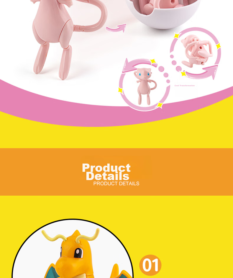 ZhuangChen Pokemon Pokeball Transforming Toy, Pikachu Six-In Cool Birthday Gift 10