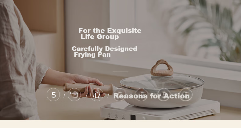 Joyoung Frying Pan, Oil-Gathering Breakfast Pan, Non-Stick Pan, Flat-Bottom Pan for Eggs And Steak, Magnetic Heating Compatible, Universal 28cm 3