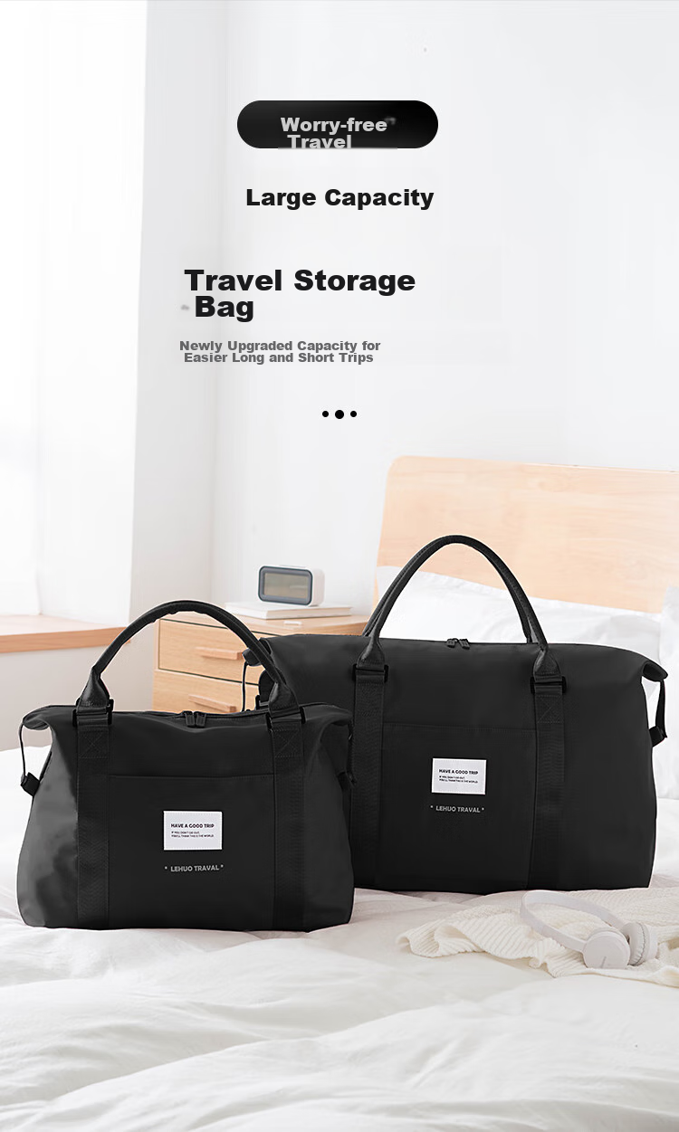 Lehuolvxing Travel Bag for Men, Large Capacity Handheld Luggage Bag, Portable with Handle, Suitable for Short Trips And Carry-On, Simple Storage Bag 2