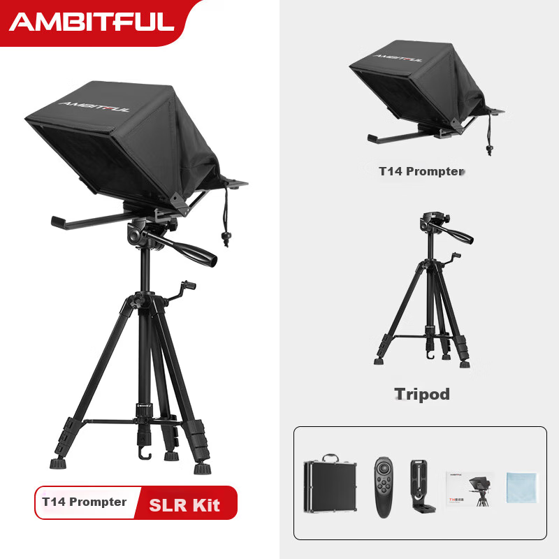 AMBITFUL Large Screen Teleprompter for Live Streaming, Compatible with Smartphones, Tablets, DSLR Cameras, Mirrorless Cameras, Portable Large-Sized Speech Aid for Presenters And Hosts