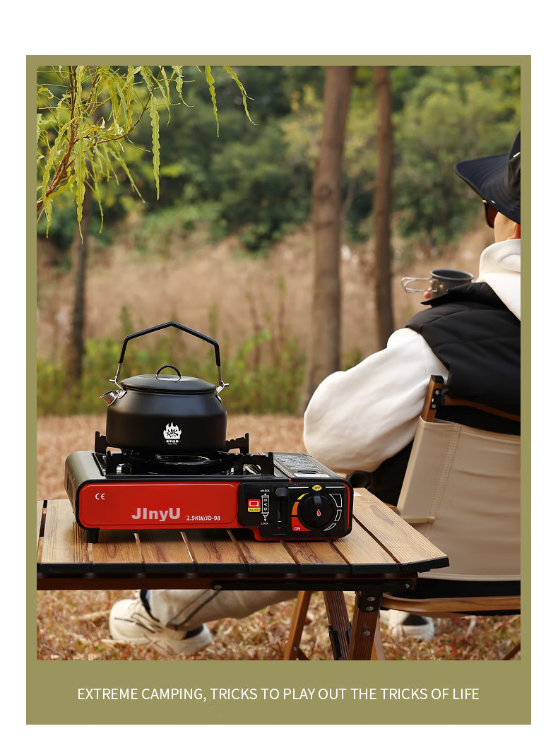 Jinyu Outdoor Kettle, Camping Water Kettle, Picnic Equipment, Stainless Steel Tea Pot, Portable Stove, Camping Water Boiler 13