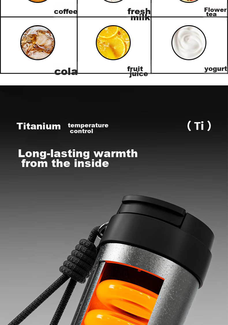 COSTA Pure Titanium 0 Coating Antibacterial Insulated Hot And Cold Coffee Water Cup for Men And Women, Portable Outdoor Car-Mounted High-End Gift Box Set 8